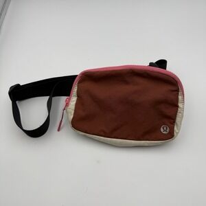 Lululemon Everywhere Belt Bag 1L Bordeaux Red with Pink and White